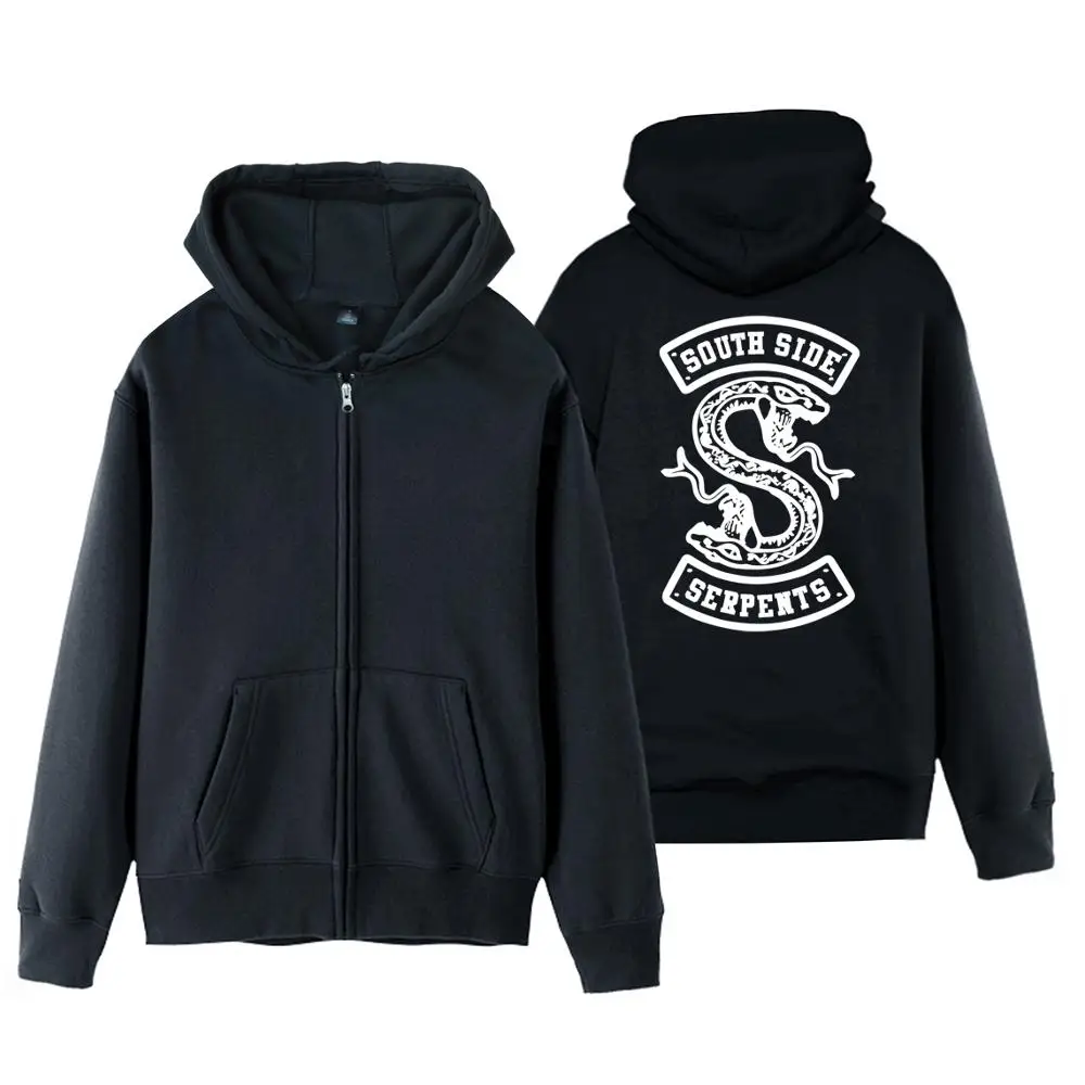 Куртка ZIIART Мужская Флисовая с капюшоном пальто на молнии капюшон South Side Serpents