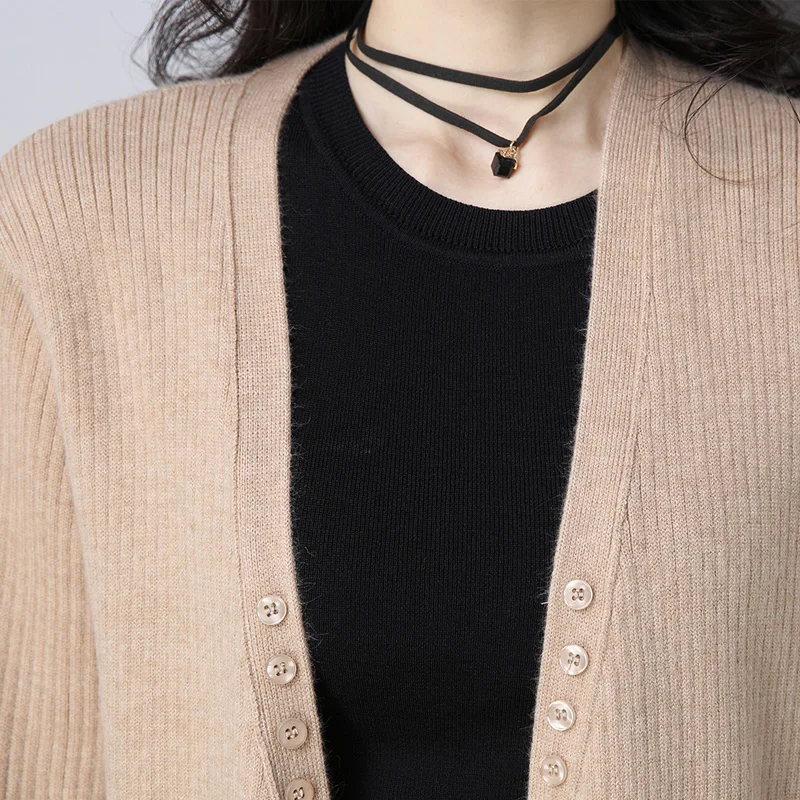 Свитер куртка для женщин 2019 весна и осень длинный рукав вязаный свитер кардиган