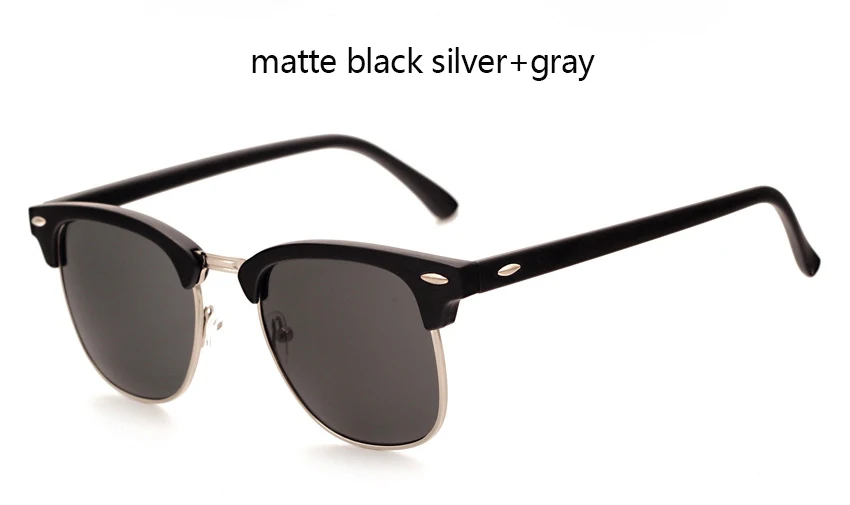 MatteBlackGray RBRARE, полуметаллические солнцезащитные очки для мужчин и женщин, брендовые дизайнерские очки, отражающие зеркальные солнцезащитные очки, модные классические солнцезащитные очки - Цвет линз: MatteBlackGray