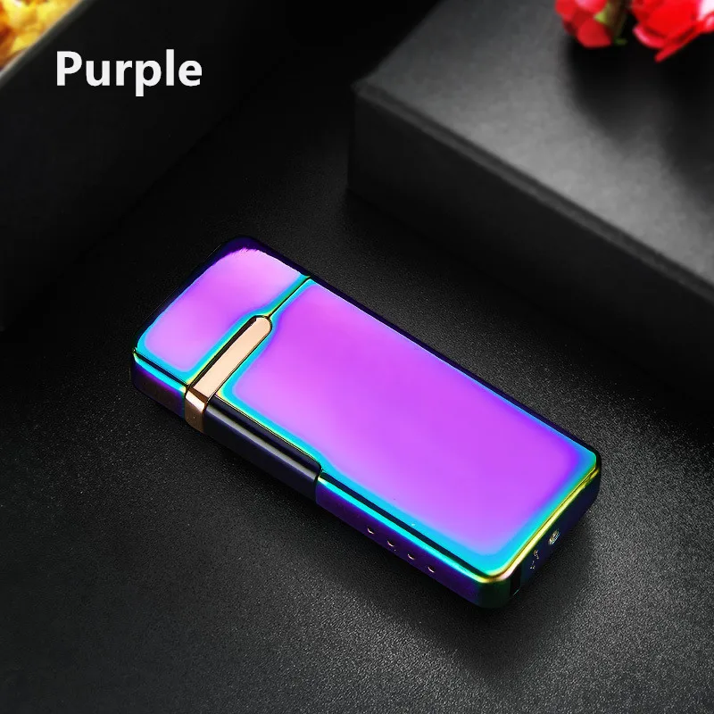 

Новый двойной плазменной резки личность Для Мужчин's сенсорный индукции Зажигалка Ветрозащитная электронная зарядка через USB дуговая сигар...