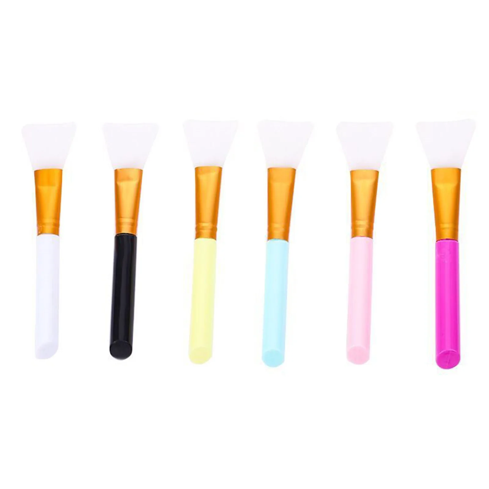 

5 PCs Colorful Silicone Mask Brush Tools Plastic Hair Silicone Handle For Jewelry DIY Findings 14cm x 3.2cm