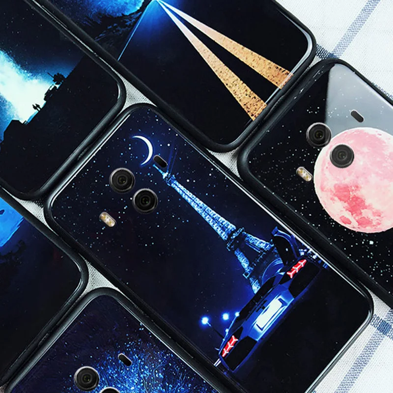 Чехлы со светящимися стеклами для huawei mate 30 20 10 P30 P20 Pro Lite Nova 5T 3e Honor V10 9i 8 P10 Plus, задняя крышка из закаленного стекла