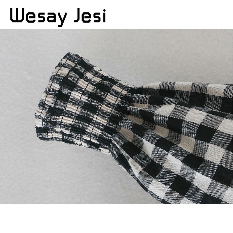 

Fashion Women's Long-sleeved Shirt Early Autumn Wild Design Sense Niche Bow Knot Lattice Knotted Long-sleeved Shirt Women 2020
