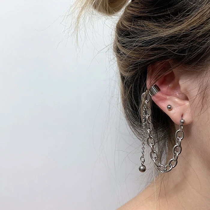 Серьги-подвески в стиле ретро толстые цепочки с кисточками и бусинами форме