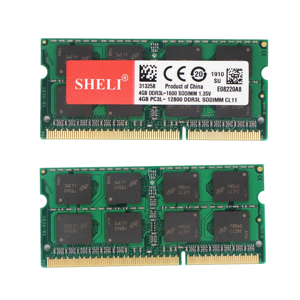 

SHELI 4GB 8GB(2pcsX4GBPC3L-12800S DDR3L 1600Mhz 204pin 1.35V CL11 SODIMM Notebook RAM LAPTOP Memory