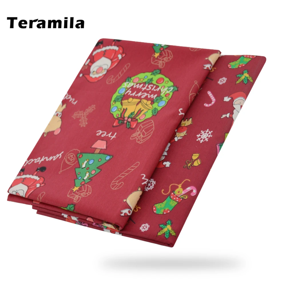 Teramila Рождественская елка печатные ткани для одежды 100% хлопковая ткань по метру