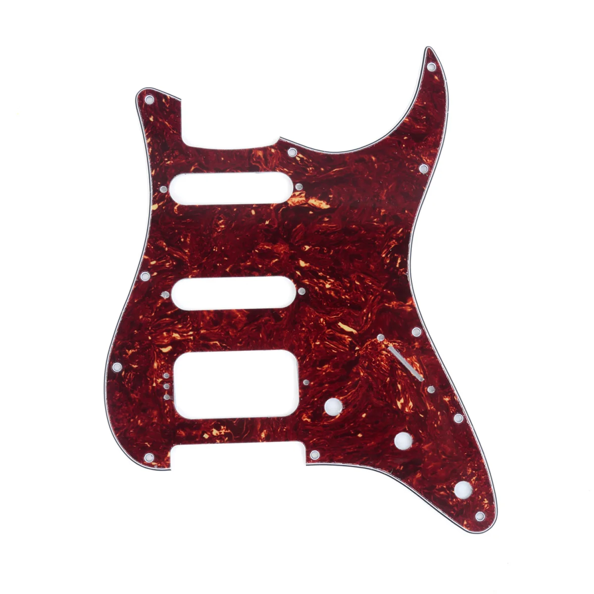 

Musiclily Pro 11-Hole Round Corner HSS Guitar Pickguard for USA/Mexican Strat 4-screw Humbucking Pickup, 4Ply Vintage Tortoise