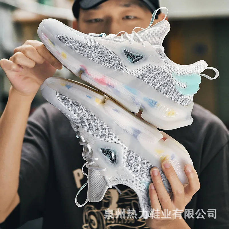 Hot Sell New Summer Breathable Casual Fly Woven Tide Shoes Men's Trend Running Shoes Men's Sports Shoes Casual Shoes