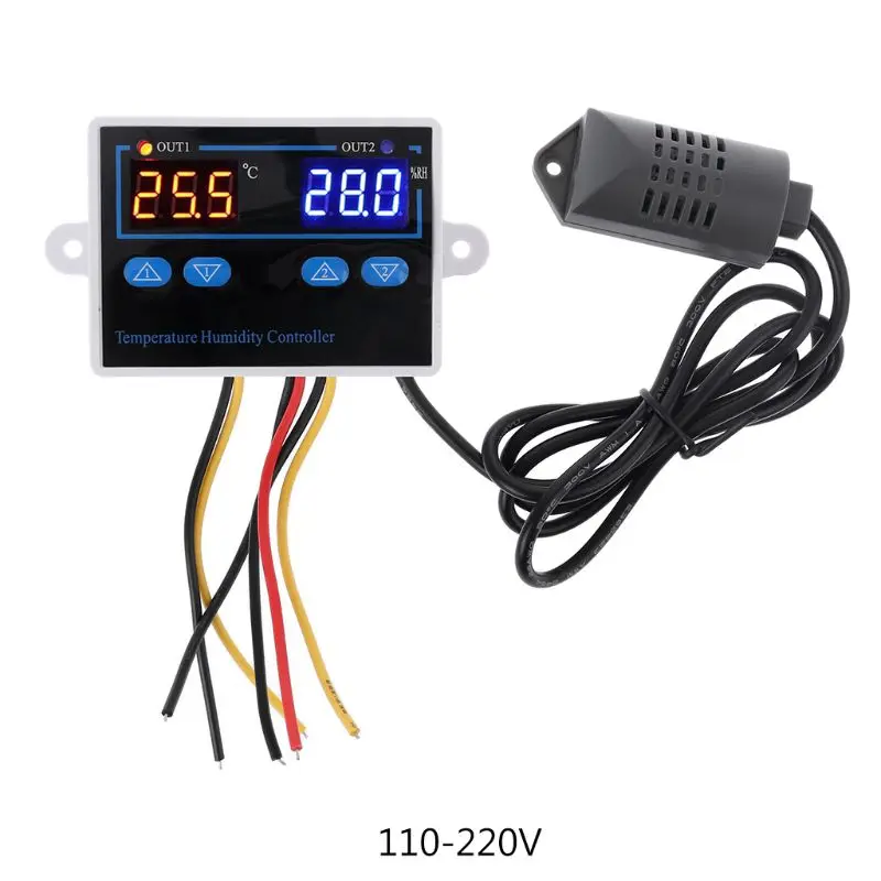 110-220V Цифровой термостат, контроль влажности, Лер, инкубатор для яиц, 10А, гигрометр с прямым выходом, контроль 12В постоянного тока, 110~ 220В переменного тока, O01 19, Прямая поставка - Color: 110-220V