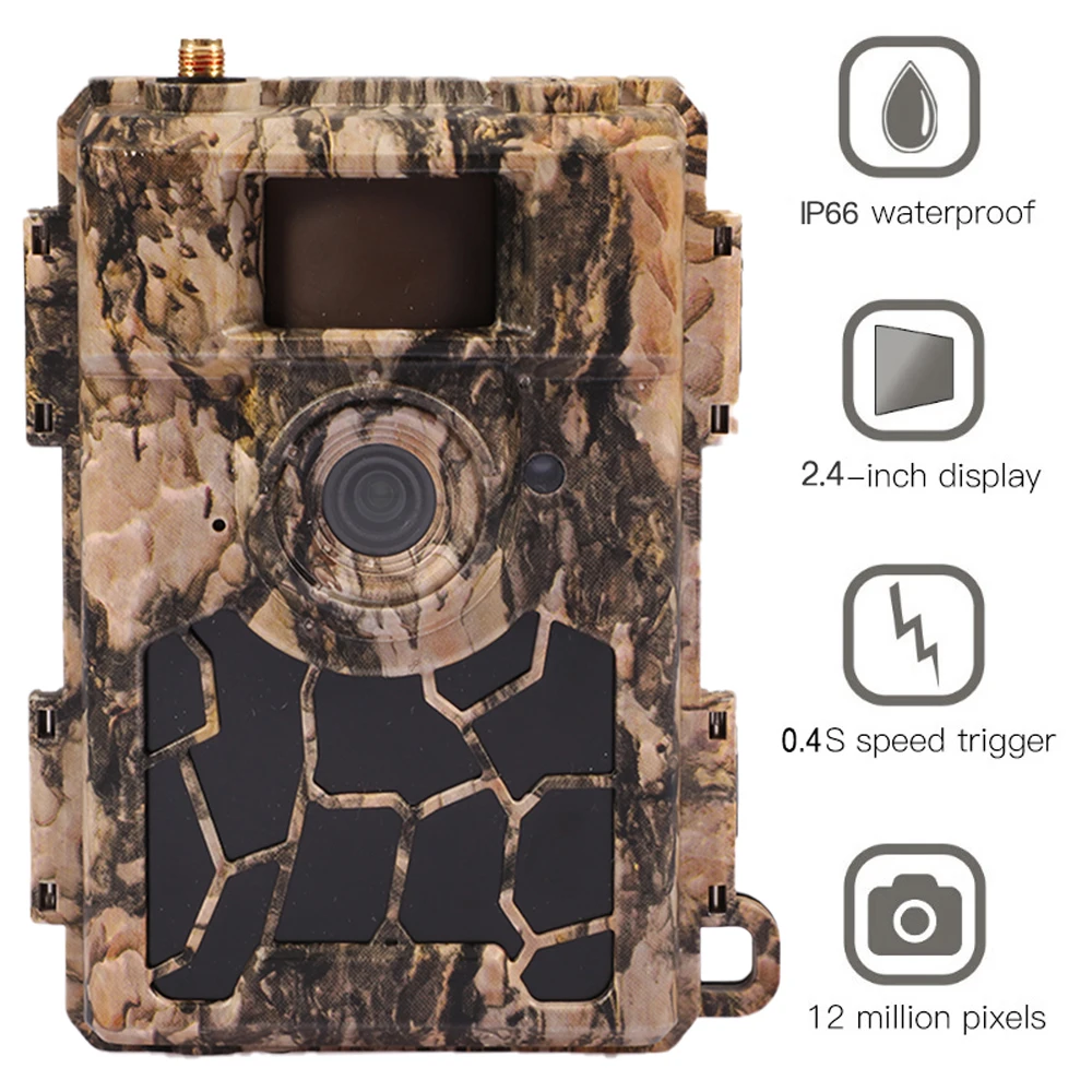

4.8CG Night Vision Infrared APP Control Waterproof Solar Power Wildlife Game Hunting Scouting Trail Camera 4G LTE Hunting Camera