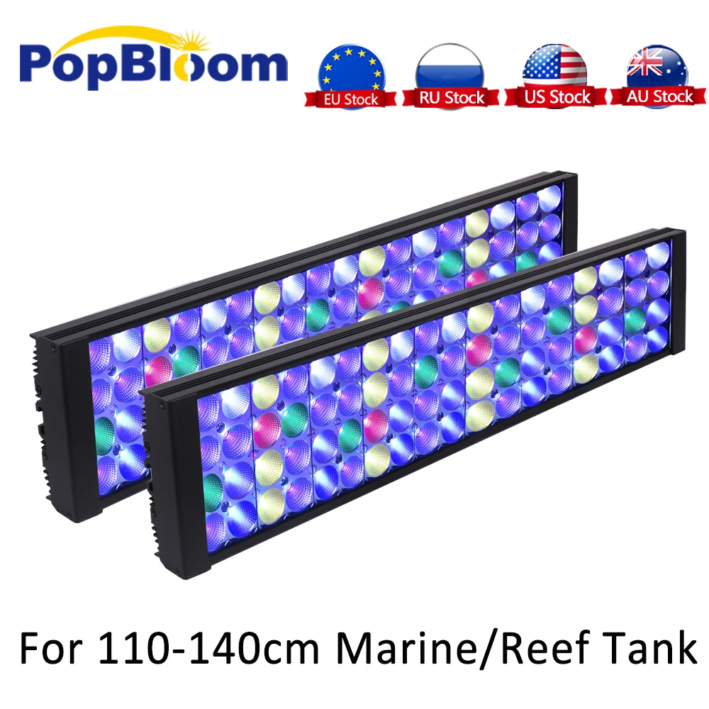 PopBloom reef светодиодный светильник для аквариума, светильник для аквариума 120 см, морской светодиодный светильник, лампа для аквариума, светильник для аквариума s, Коралловый светодиод