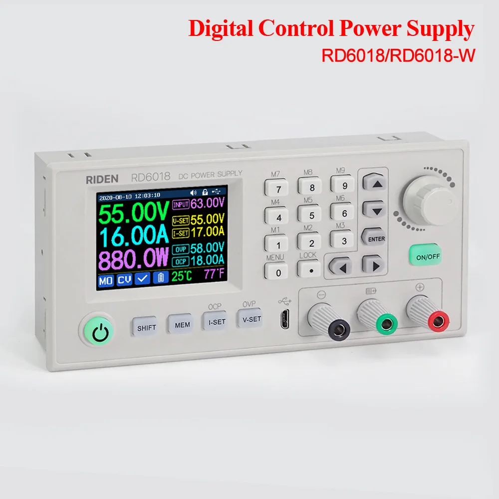 

RD6018 RD6018W USB WiFi 60V 18A DC to DC Voltage Step Down Power Supply Module Buck Converter Voltmeter Multimeter