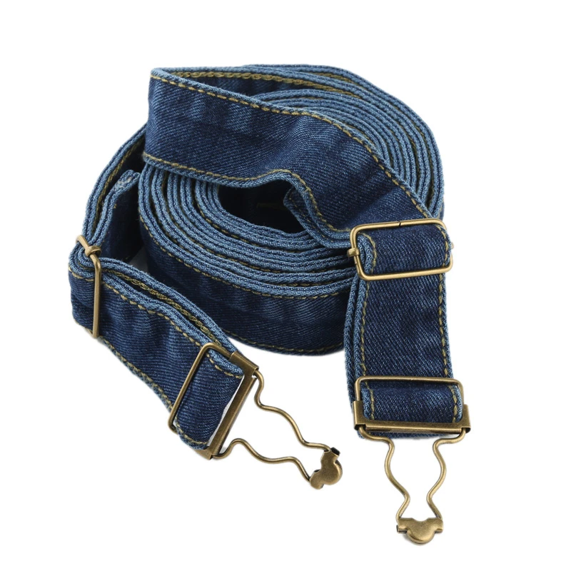 

Adjustable Blue Denim suspenders Jeans strap clothing accesories Women suspenders 2.5cm width 115cm Braces Adult suspender