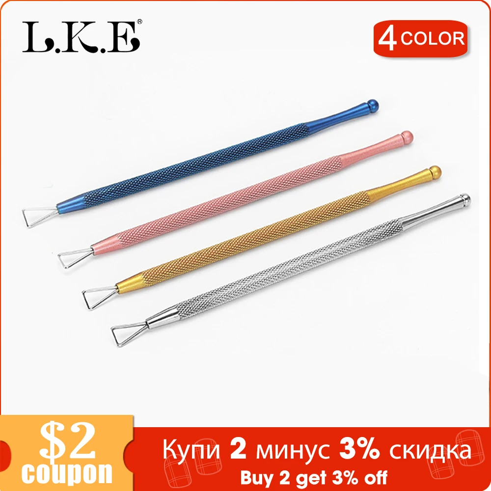 LKE треугольный стержень средство для снятия УФ гель-лака кутикулы толкатель из нержавеющей стали маникюр ногтей инструмент для снятия гель-лака