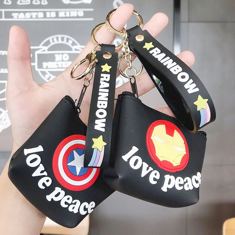

The Avengers Children Toys Keychain Anime Iron Man Spiderman Cartoon Coin Purse Pendant Keuchian Children Birthday Gifts Toys