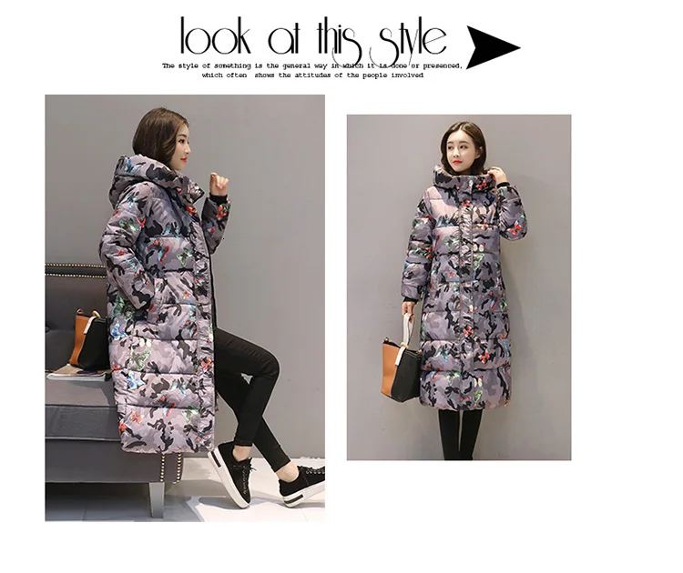 Hooded Colorful Winter Down Coat Jacket Long Warm Women Casaco Feminino Abrigos Mujer Invierno Parkas Outwear Coats Ru50