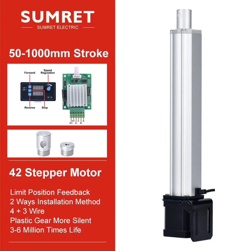 

Электрический 42 шаговый двигатель, линейный привод, регулятор скорости, телескопический толкатель, обратная связь, 4 провода, 7 проводов, кро...