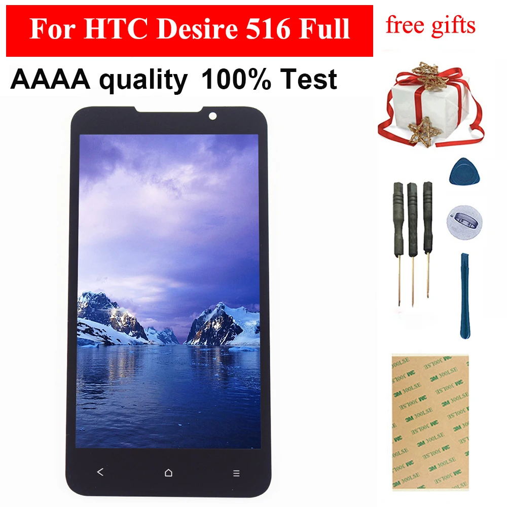 100% тест черный для htc Desire 516 полный сенсорный экран дигитайзер панель Стекло