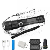 d2 led flashlight zoomable xhp50 tactical 100000 lumen men outdoor lighting edc flashlights usb rechargeable 18650 torch lantern