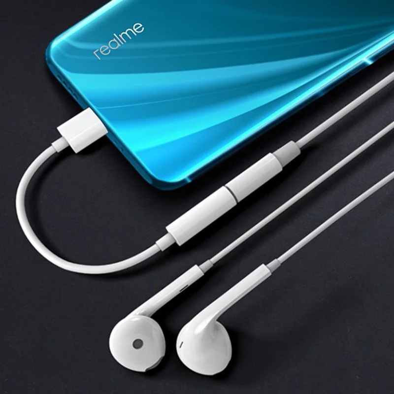 Адаптер для наушников Realme Type C 3 5 Jack USB C-3 мм AUX аудиокабель realme 6 6I 6PRO X2 Pro |