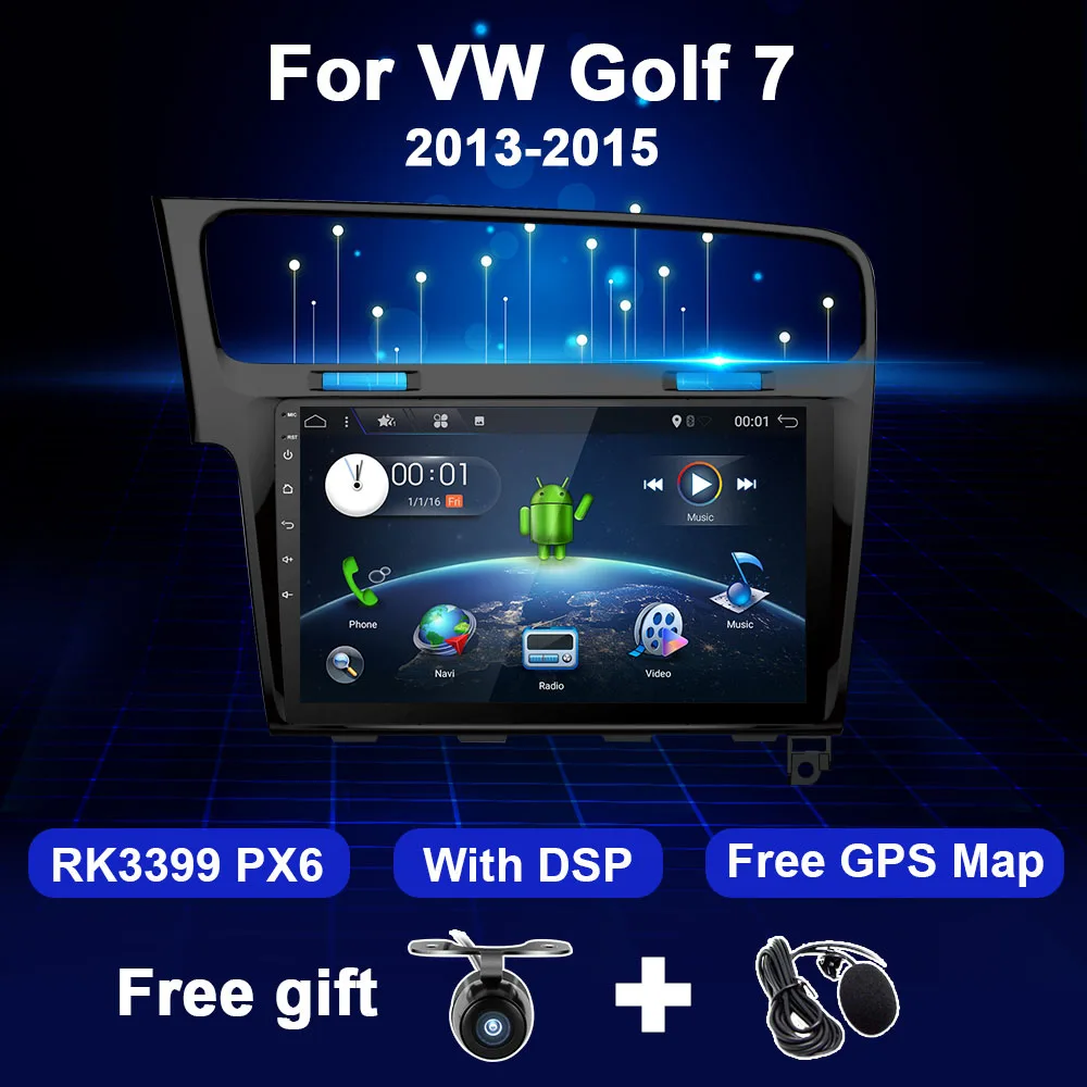 Автомагнитола 2 Din мультимедийный плеер для VW Volkswagen Golf 7 2Din Android Авторадио 4G + 64G GPS