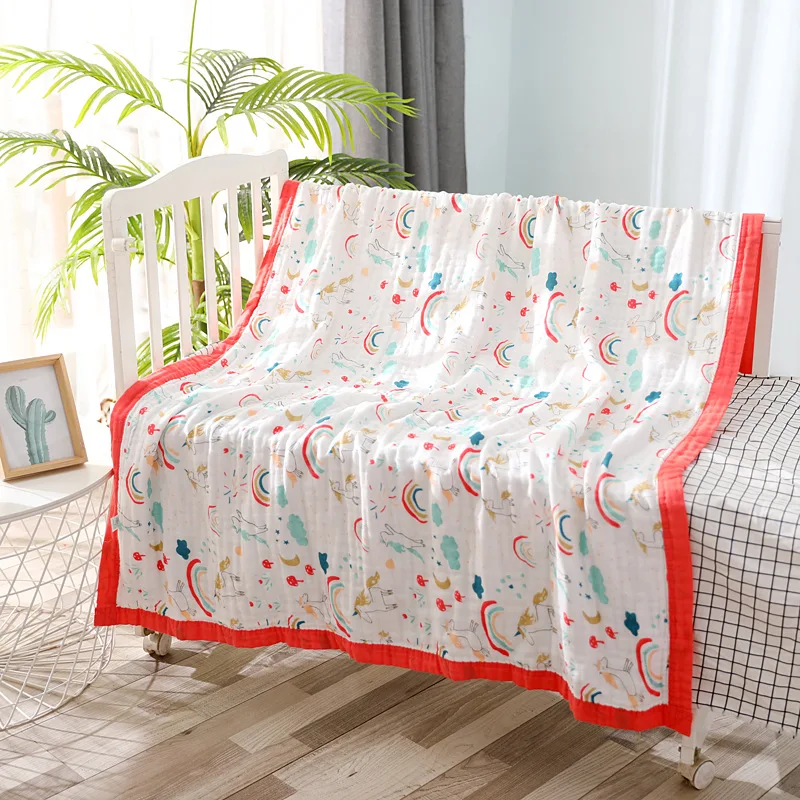 Мягкий Муслин 100% хлопок Детские Пеленки милый мультфильм одеяла для