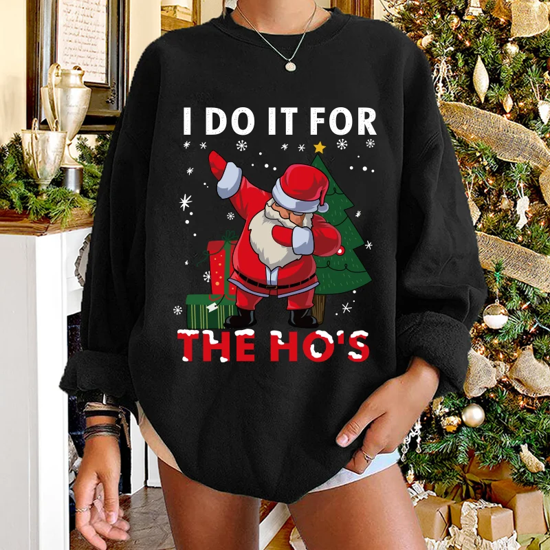 

Seeyoushy, рождественские женские свитшоты в стиле хип-хоп с рисунком Санта-Клауса, подарки на вечерние, повседневные пуловеры с забавным принто...