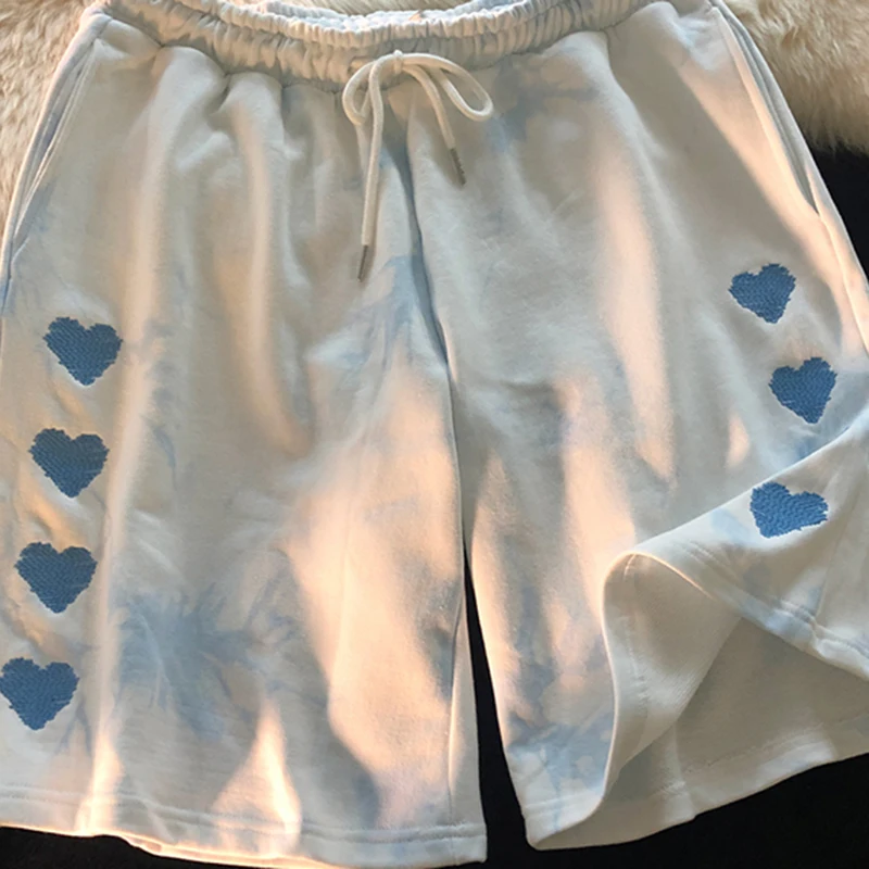 

Tie-Dyed Shorts Women's Summer Thin Loose Straight Slimming Cropped Casual Pants Middle Pants