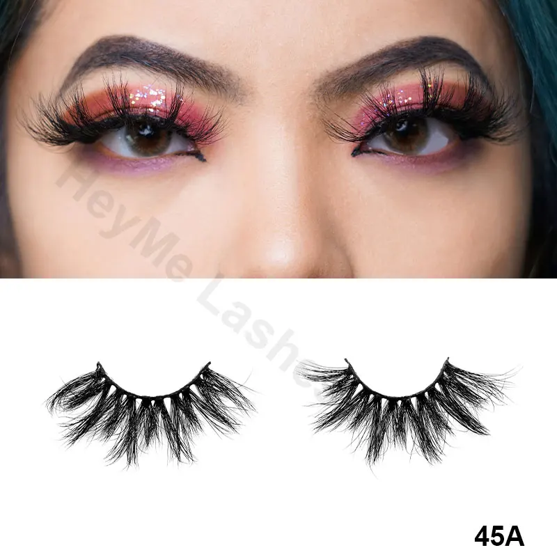 Heyme 25mm 3D Mink Lashes Custom Box Logo Natural Eyelashes Dramatic False Faux Cils Makeup Wholesale Luxury Vendor | Красота и