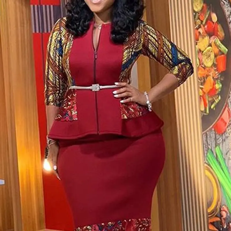 Тонкая однобортная блузка в стиле пэчворк Осенние Топы с высокой талией 2019