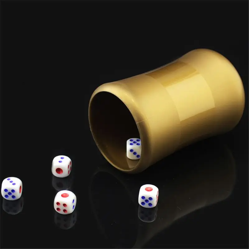 

Acrylic Dice Cup Drinking Party Bar Dice Game Waist Shape Dice Cup with 6 Dices A0KA