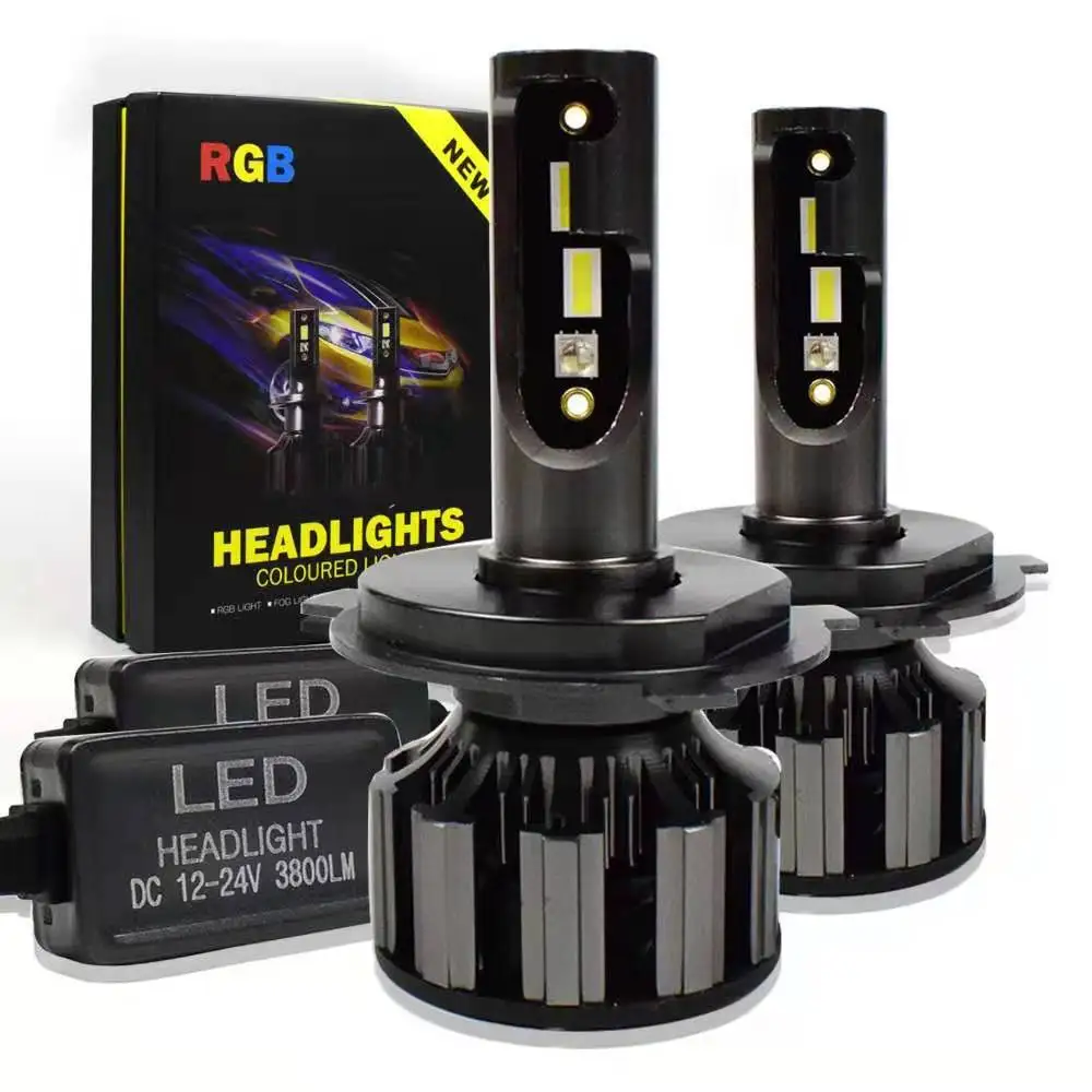 APP Bluetooth Control RGB H4 H7 LED Car LED Headlight H11 HB3 HB4 Turbo LED Car Lights Changeable H1 H3 H8 H9 9005 H11 LED Bulbs
