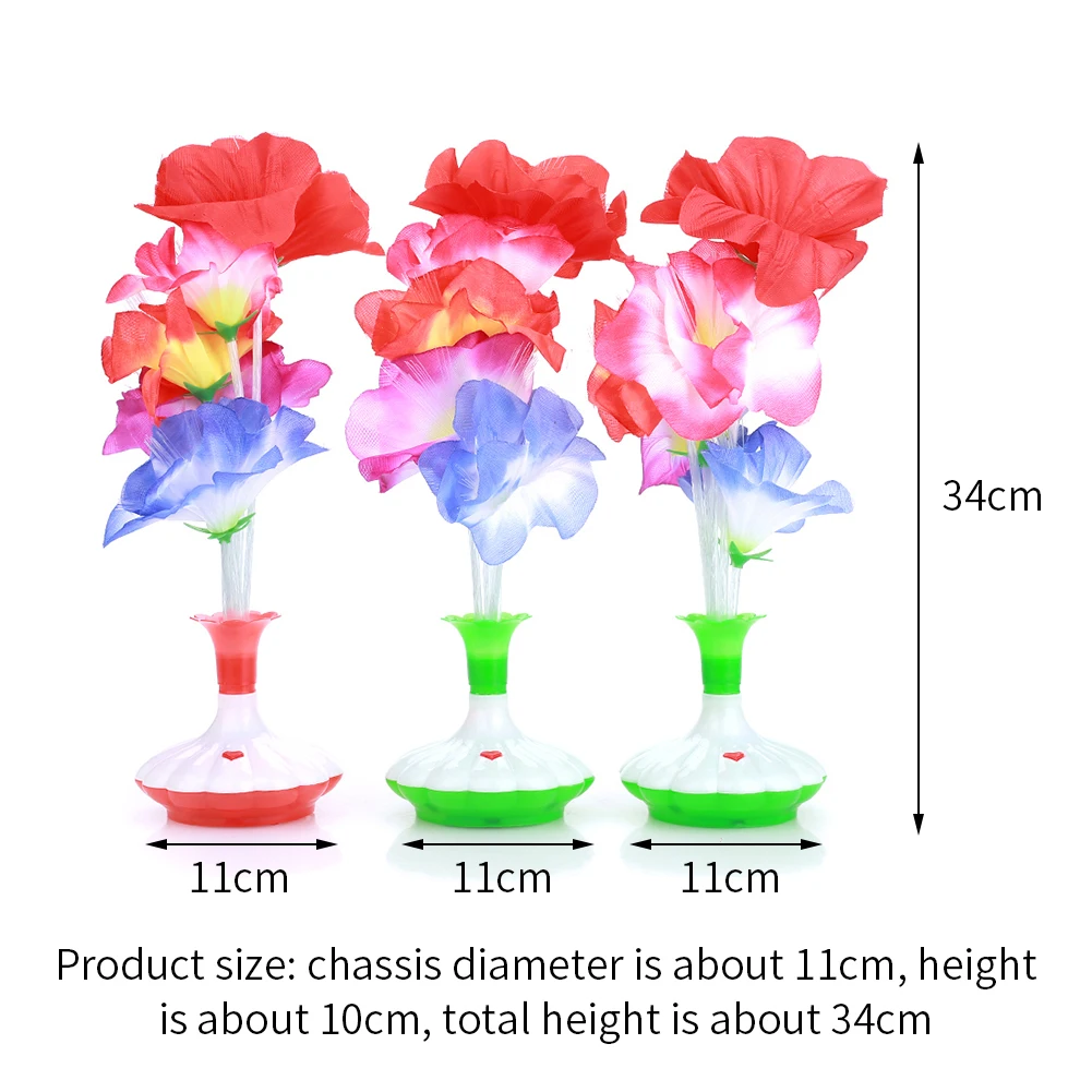 Fiber LED Lamp Colorful Kapok Vase Beautiful Flower Light Optical Plastic Room Valentine'S Day Christmas | Лампы и освещение