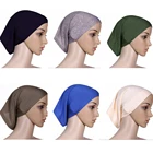 2020 мусульманские женские головные уборы, головной платок, хлопковое нижнее белье, накидка на голову, простой хиджаб