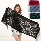 Осень-зима 2020, Женская качественная мягкая шаль, бархатный шелковый шарф, женская модная шаль из пашмины, хиджаб, повседневный аксессуар