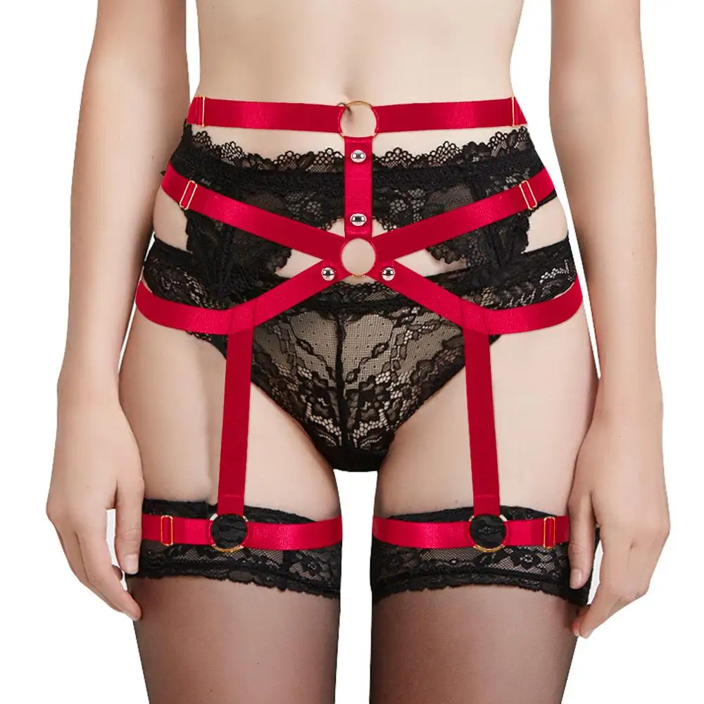 Пояс с подвязками Женский Красная Эластичная металлическая подвязка в стиле