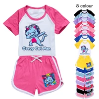 girls boys 2021 summer clothing set gravy catman kids sports t shirt pants 2 piece set baby clothing comfortable outfits pyjamas