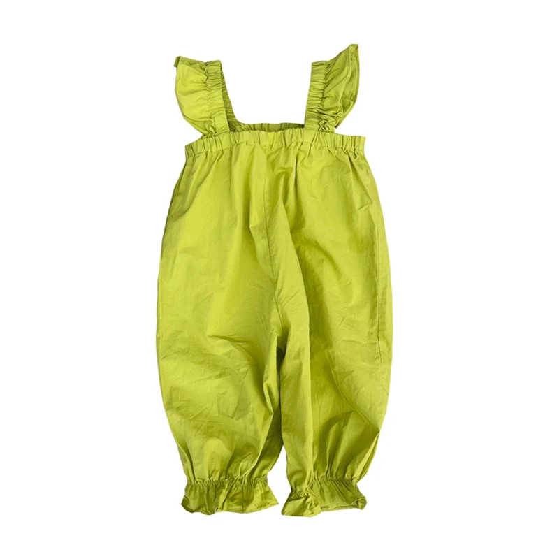 

Bear Leader Kids Girls Summer Casual Jumpsuits New Fashion Girl Solid Color Outfit Ruffles Sleeve Baby Korean Style Clothes 1-6Y