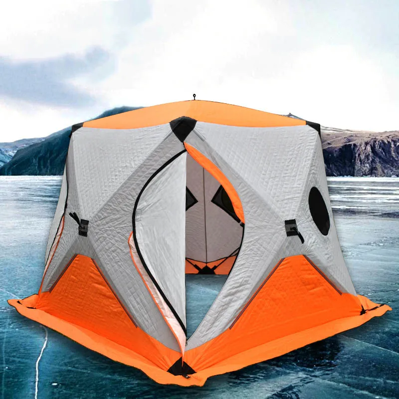 

High Quality 3-4 Person Winter Ice Fishing Tent Wild Subsist Bathing And Changing Tent Windproof And Warm Four Seasons Tent