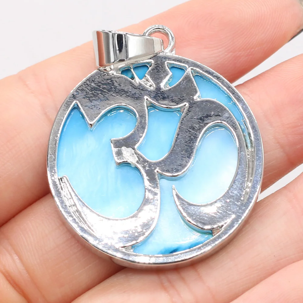 

Fashion Dyed Shell Pendants Reiki Heal Alloy Pendant 7 Color Available for DIY Necklace Earrings Making Accessories