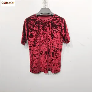 Лидер продаж! Женская Вельветовая футболка с рукавом шорты в стиле панк-рок, винтажная уличная одежда в Корейском стиле