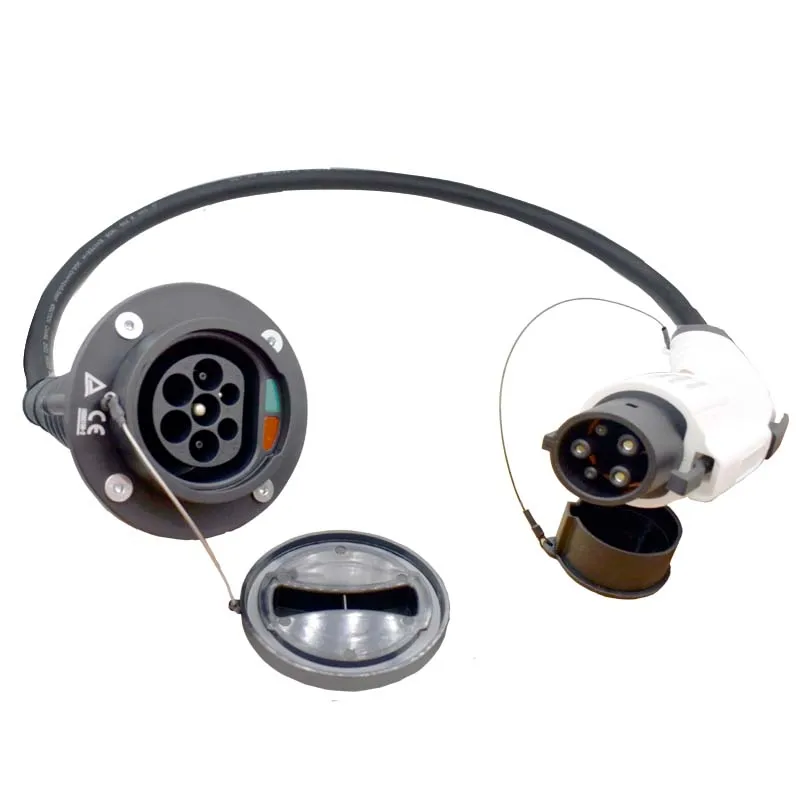 Автомобильный зарядный кабель 32A J1772 ev типа 1 к Type 2ev адаптер для зарядки