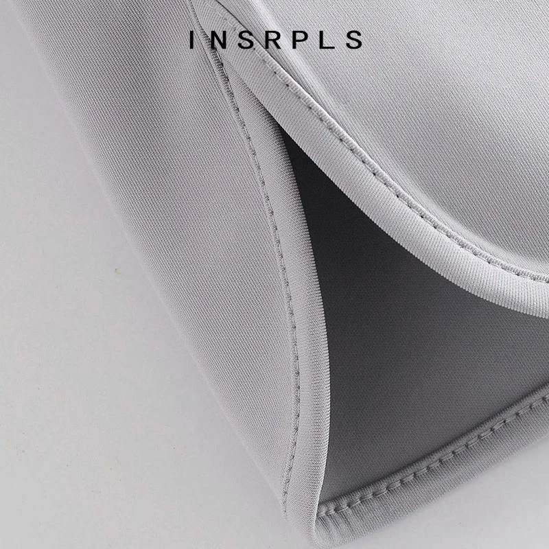 

INSRPLS Women Fashion With Drawstrings Slit Hem Midi Skirt Vintage High Elastic Waist Side Pockets Female Skirts Mujer