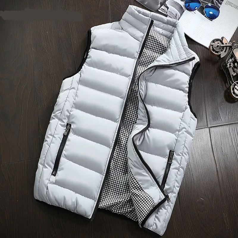 

Mens Jacket Sleeveless Vest 2021 Spring Fashion Casual Slim Coats Brand Clothing Cotton-Padded Men's Vest Men Waistcoat