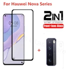 2в1 Защитное стекло для Huawei Nova 7 Pro 7i 5T 5Z P40 Lite закаленное стекло для объектива камеры защита экрана на Huawei 7 SE стекло