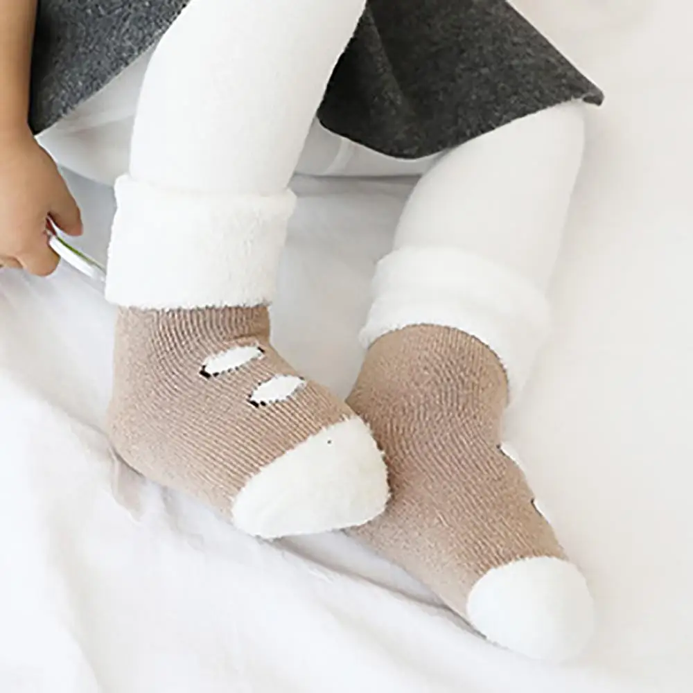 Зимние толстые носки для маленьких мальчиков и девочек милые мягкие хлопковые с