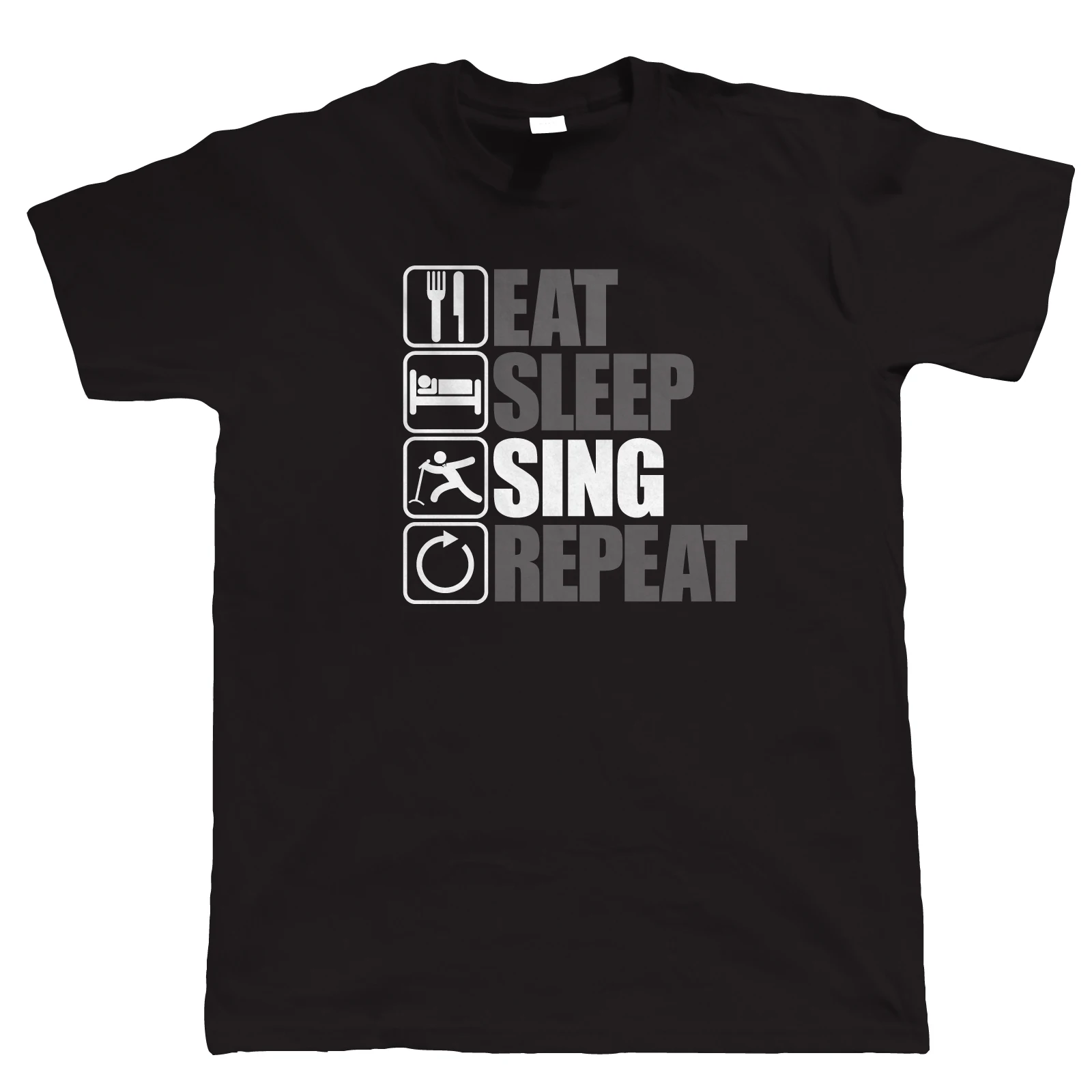 

Hot Sale Eat Sleep Sing Repeat, Mens Funny, Vocals T Shirt, Gift Dad 100% cotton Tee shirt