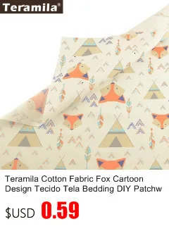 Teramila хлопок ткани метров 50x160 см животных мультфильм дизайн Telas DIY Лоскутная Ткань Ремесло Tissus Qulits Швейные простыни