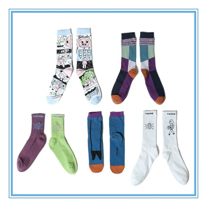 Носки для мужчин и женщин ассиметричные хлопковые носки серии скейтборд свинья