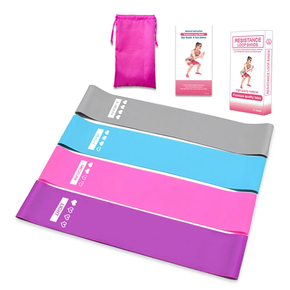 4 шт. эластичные ленты для занятий спортом не скользят|Пояса йоги| |